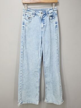 American Eagle Dreamy Drape Stretch Super High-Waisted Baggy Wide-Leg Jean